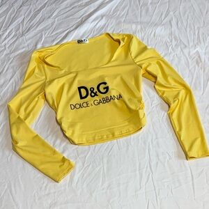 Yellow Long Sleeve Crop Top